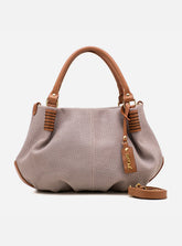 Bolsa em Couro Miami Cinza e Caramelo